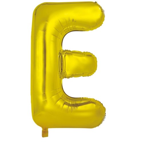 34-inch gold foil balloon letter e
