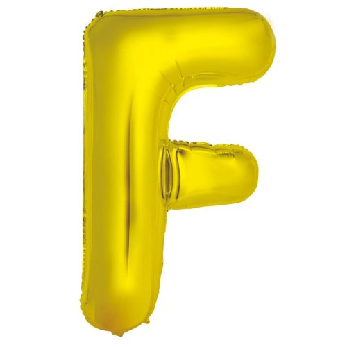 34-inch gold foil balloon letter f