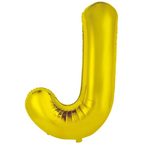34-inch gold foil balloon letter j