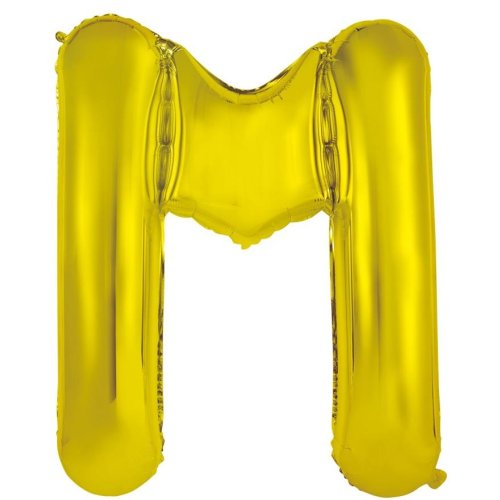 34-inch gold foil balloon letter m