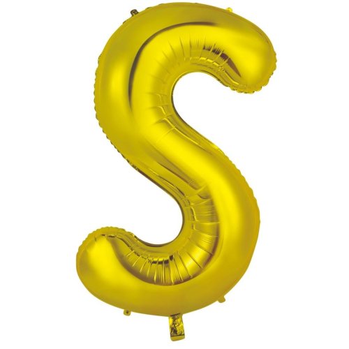 34-inch gold foil balloon letter s