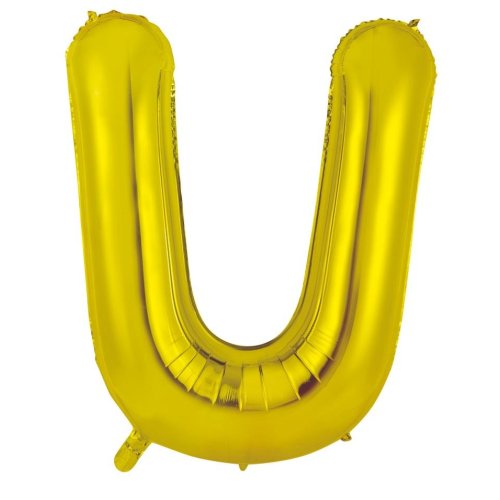 34-inch gold foil balloon letter u