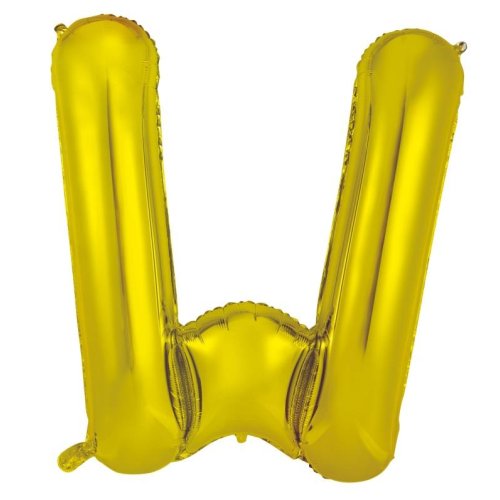 34-inch gold foil balloon letter w