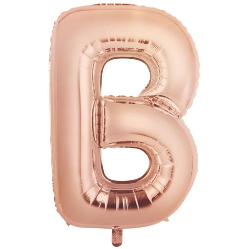 34-inch rose gold foil balloon letter b