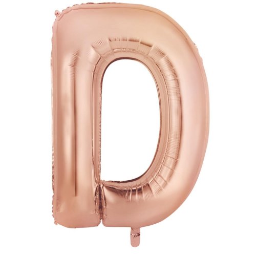 34-inch rose gold foil balloon letter d