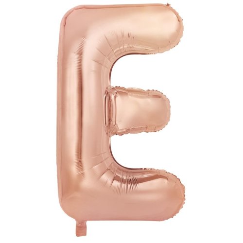 34-inch rose gold foil balloon letter e