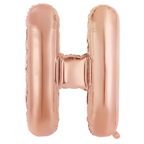 34-inch rose gold foil balloon letter h