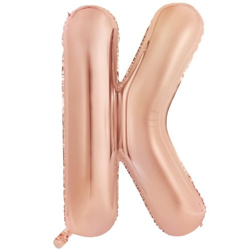 34-inch rose gold foil balloon letter k