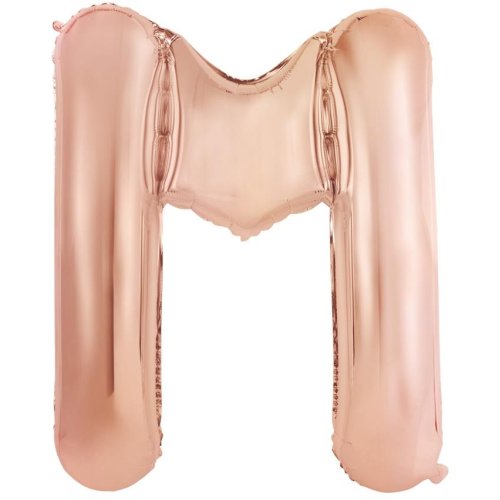 34-inch rose gold foil balloon letter m