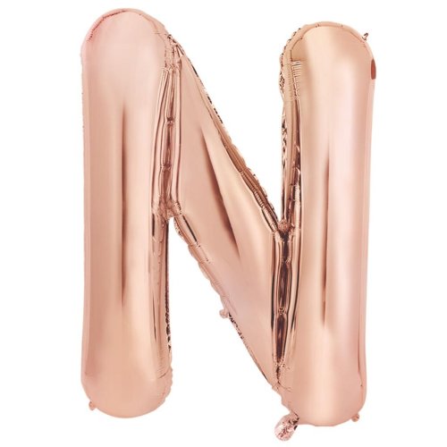 34-inch rose gold foil balloon letter n