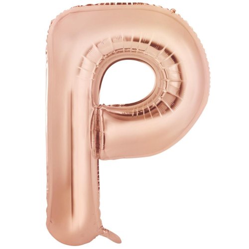 34-inch rose gold foil balloon letter p