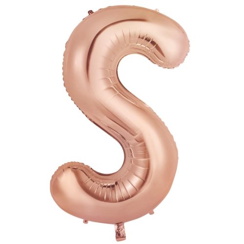 34-inch rose gold foil balloon letter s