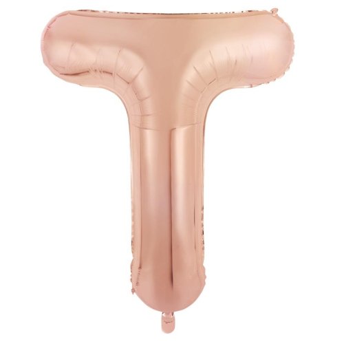 34-inch rose gold foil balloon letter t