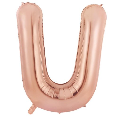 34-inch rose gold foil balloon letter u