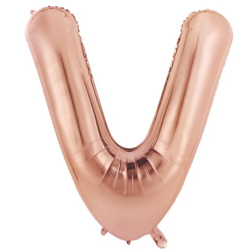 34-inch rose gold foil balloon letter v