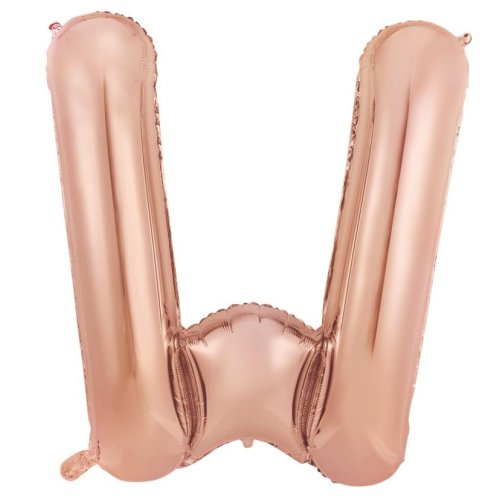 34-inch rose gold foil balloon letter w