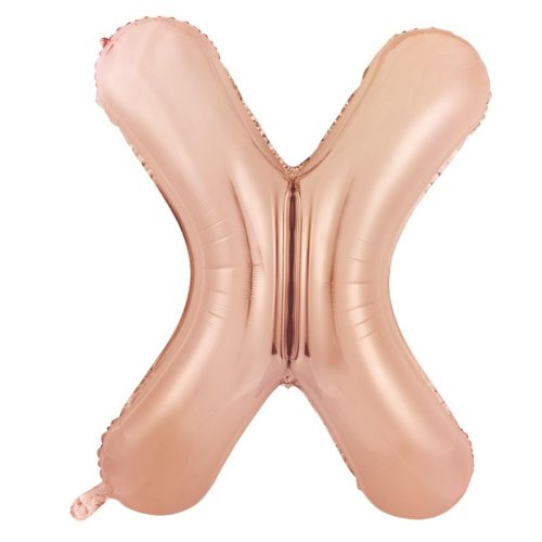 34-inch rose gold foil balloon letter x