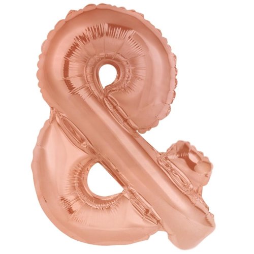 34-inch rose gold foil balloon ampersand (&)