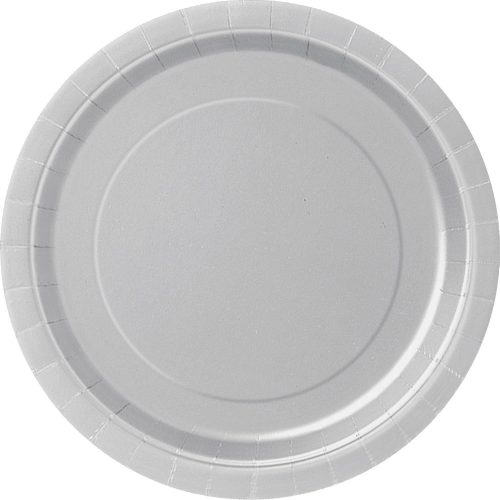 Silver 8 x 23cm (9") Paper Plates