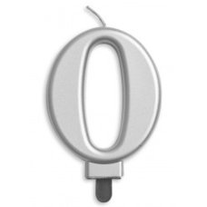 Alpen Silver Jumbo Number 0 Candle