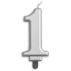 Alpen Silver Jumbo Number 1 Candle