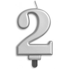 Alpen Silver Jumbo Number 2 Candle