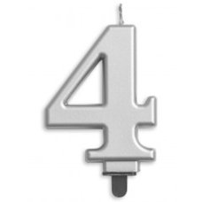 Alpen Silver Jumbo Number 4 Candle