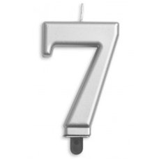 Alpen Silver Jumbo Number 7 Candle