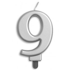 Alpen Silver Jumbo Number 9 Candle