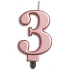 Alpen Rose Gold Jumbo Number 3 Candle