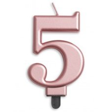 Alpen Rose Gold Jumbo Number 5 Candle