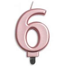 Alpen Rose Gold Jumbo Number 6 Candle