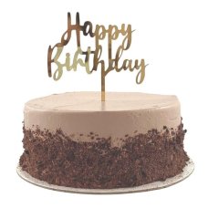 Alpen Gold Happy Birthday Acrylic Cake Topper