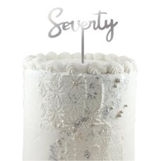 Alpen Silver Seventy Acrylic Cake Topper