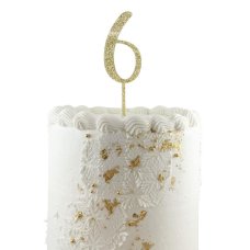 Alpen Gold Glitter Number 6 Acrylic Cake Topper