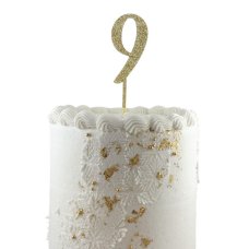 Alpen Gold Glitter Number 9 Acrylic Cake Topper