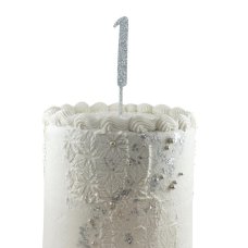 Alpen Silver Glitter Number 1 Acrylic Cake Topper