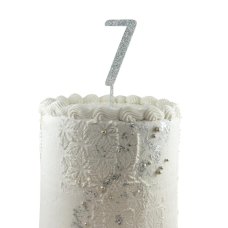 Alpen Silver Glitter Number 7 Acrylic Cake Topper