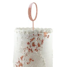 Alpen Rose Gold Glitter Number 0 Acrylic Cake Topper