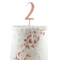 Alpen Rose Gold Glitter Number 2 Acrylic Cake Topper