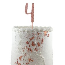 Alpen Rose Gold Glitter Number 4 Acrylic Cake Topper