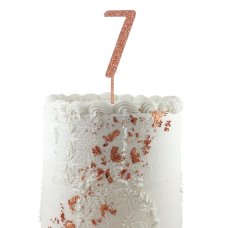 Alpen Rose Gold Glitter Number 7 Acrylic Cake Topper