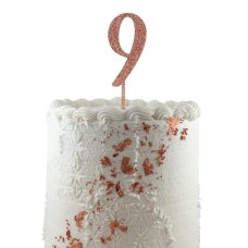 Alpen Rose Gold Glitter Number 9 Acrylic Cake Topper