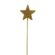Alpen Gold Glitter Star Candle on a Stick