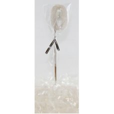 Alpen Pearl White Glitter Number 0 Candle on a Stick