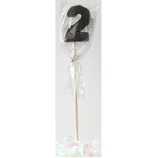 Alpen Black Glitter Number 2 Candle on a Stick