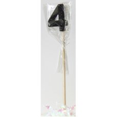 Alpen Black Glitter Number 4 Candle on a Stick
