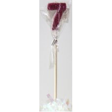 Alpen Pink Glitter Number 7 Candle on a Stick