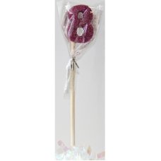 Alpen Pink Glitter Number 8 Candle on a Stick