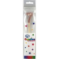 Alpen Rose Gold Glitter Number 7 Candle on a Stick